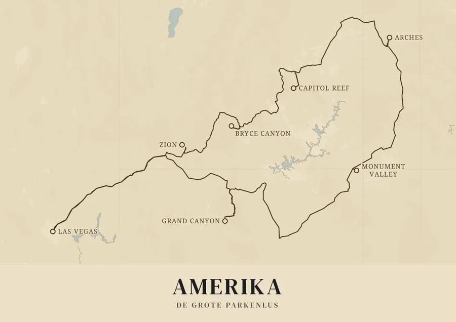 Reisposter van Amerika West: de grote parkenlus