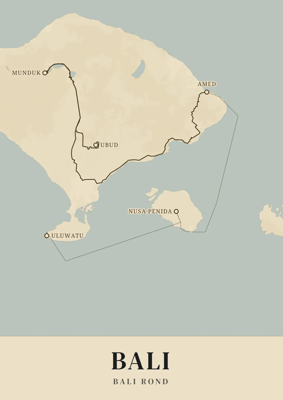 Reisposter van Bali: bali rond