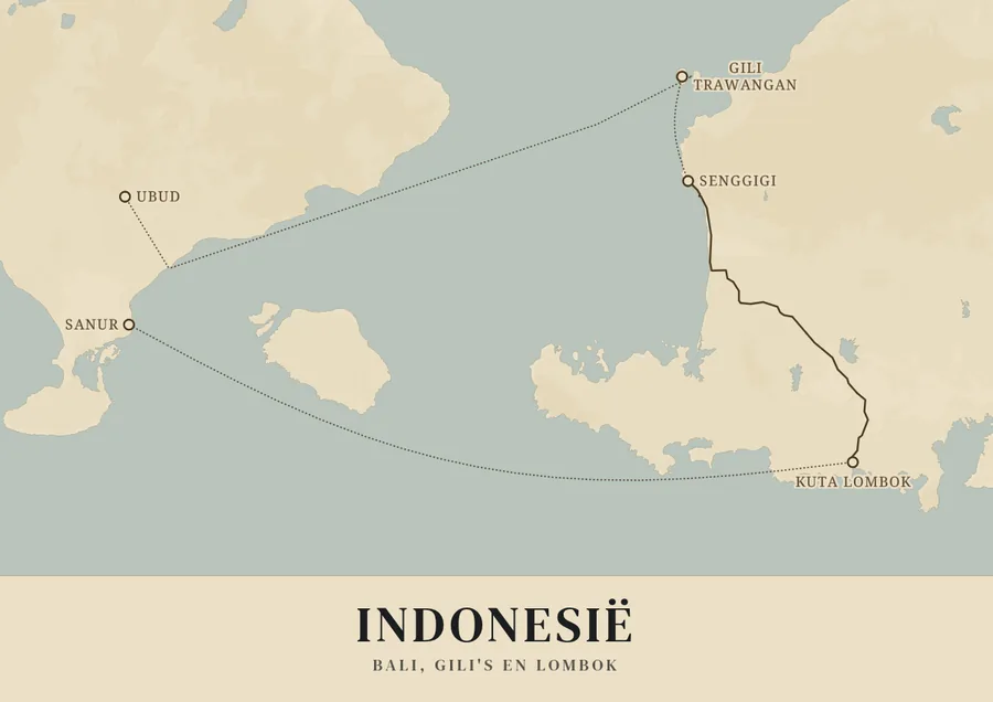 Reisposter van Bali: bali, gili's en lombok