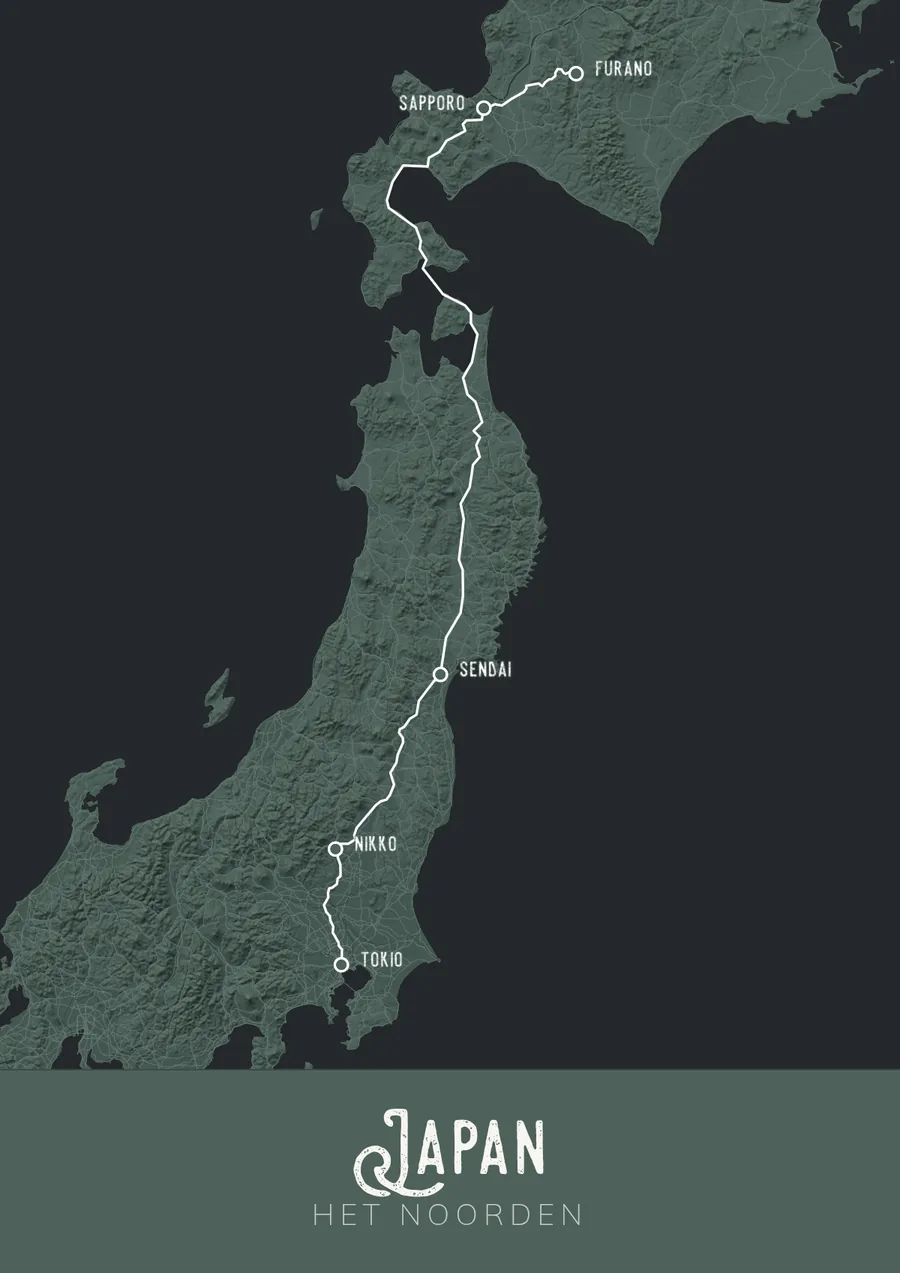 Reisposter van Japan: het noorden