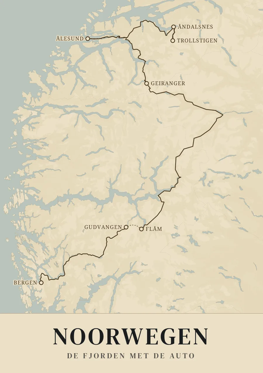 Reisposter van Noorwegen: de fjorden met de auto