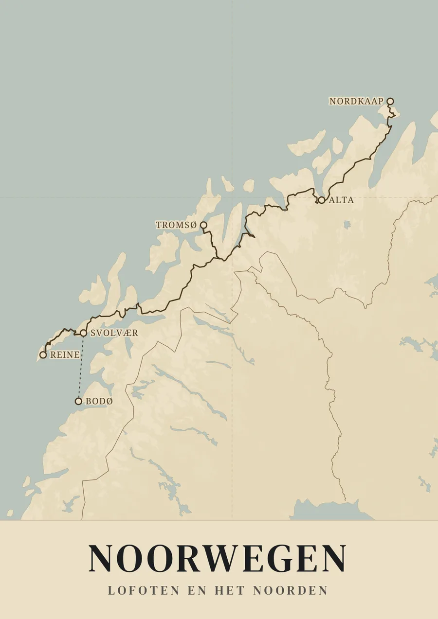 Reisposter van Noorwegen: lofoten en het noorden