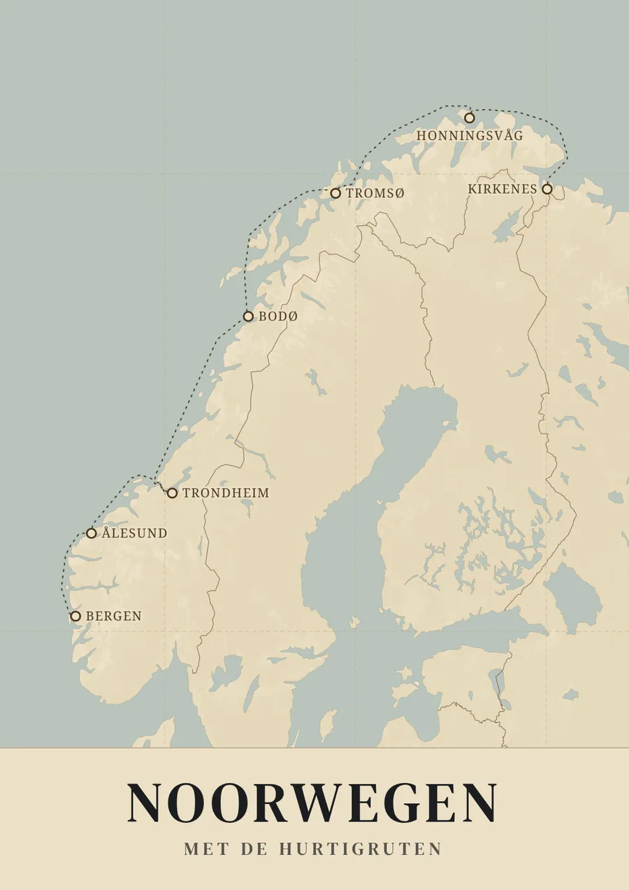 Reisposter van Noorwegen: met de hurtigruten