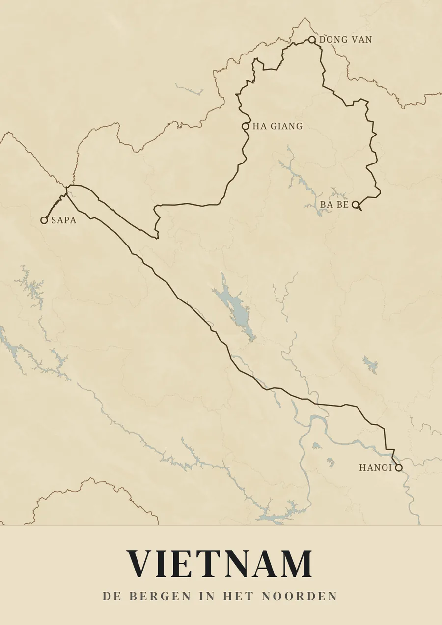Reisposter van Vietnam: de bergen in het noorden