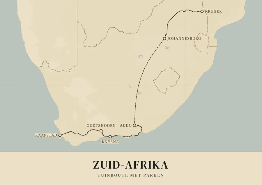 Reisposter van Zuid-Afrika: tuinroute met parken