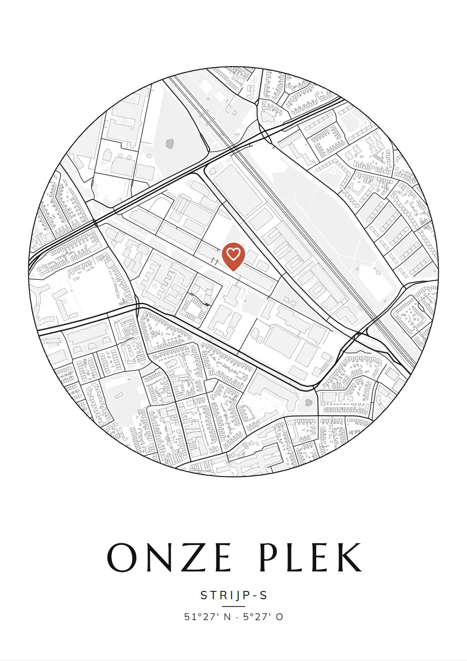 Poster van Eindhoven, de wijk Strijp-S, stadsposter in de stijl Onze plek