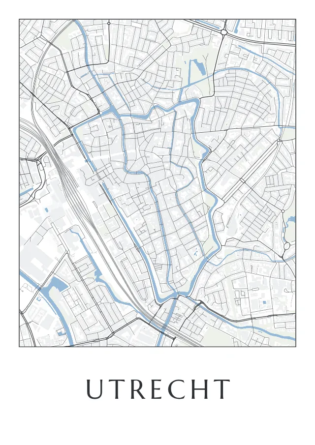 Poster van Utrecht, de hele stad, stadsposter in de stijl Tot op het huis
